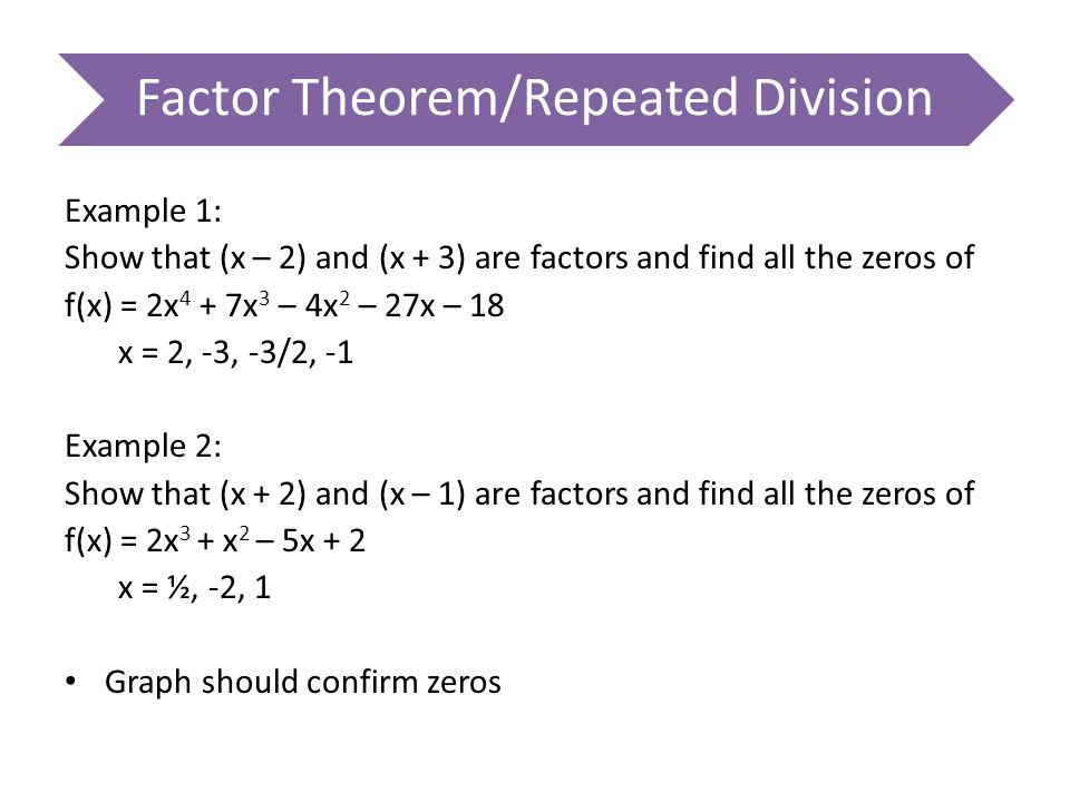 Factor Theorem/Repeated Division