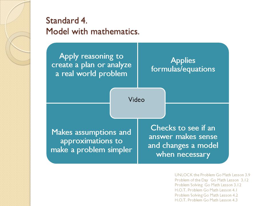 Standard 4. Model with mathematics.