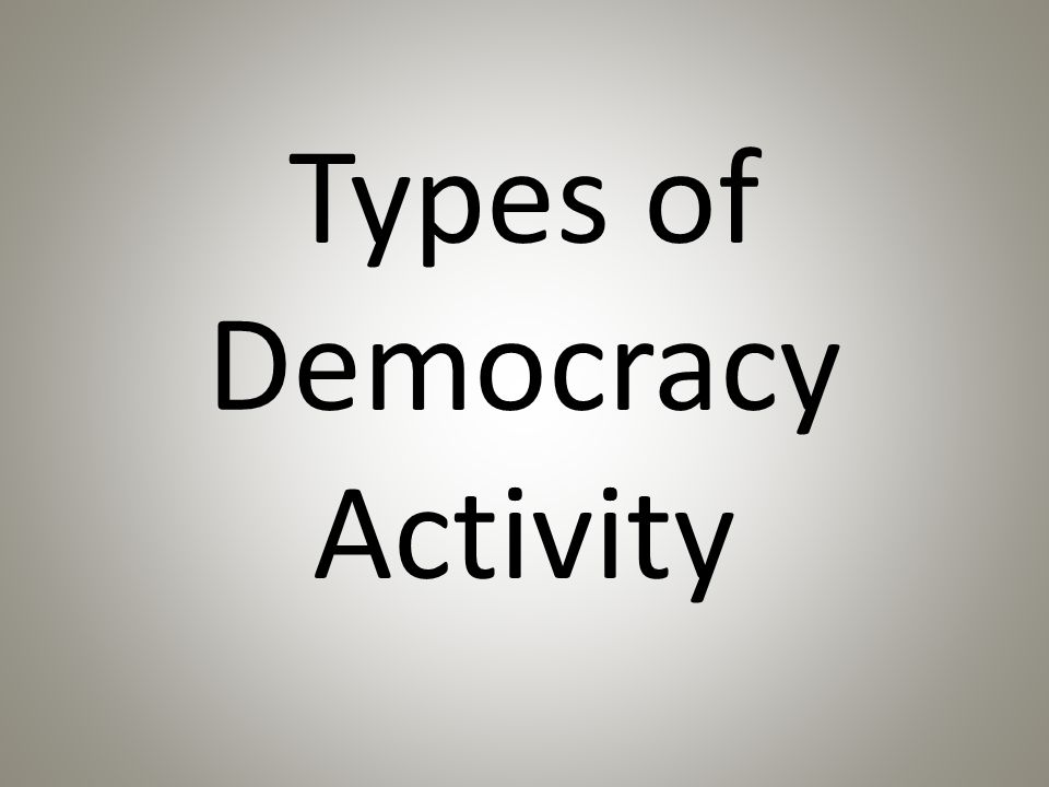 Types of Democracy Activity