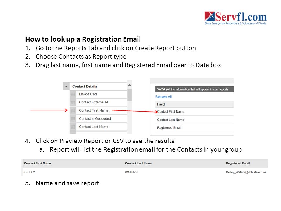 How to look up a Registration