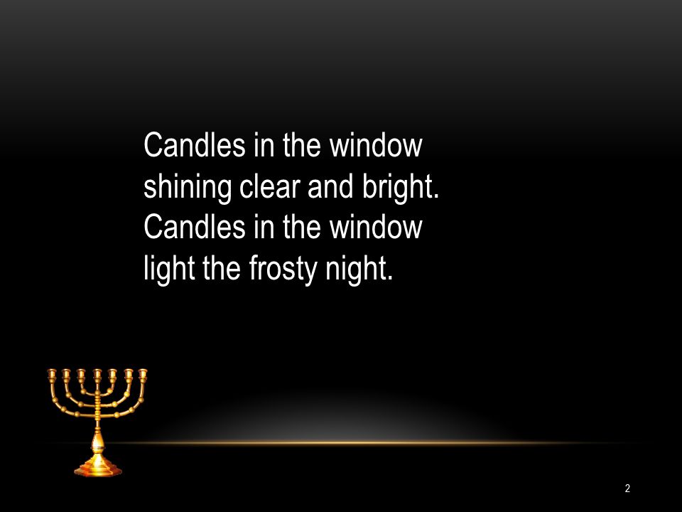 Candles in the window shining clear and bright. light the frosty night.