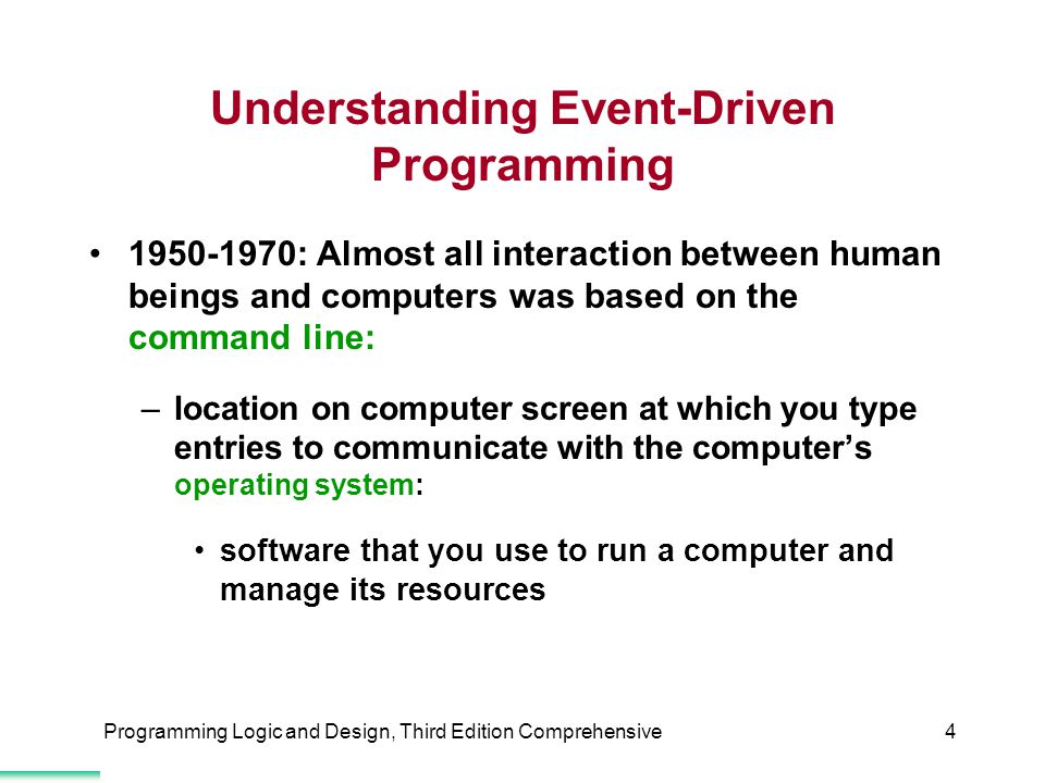 key features of event driven programming