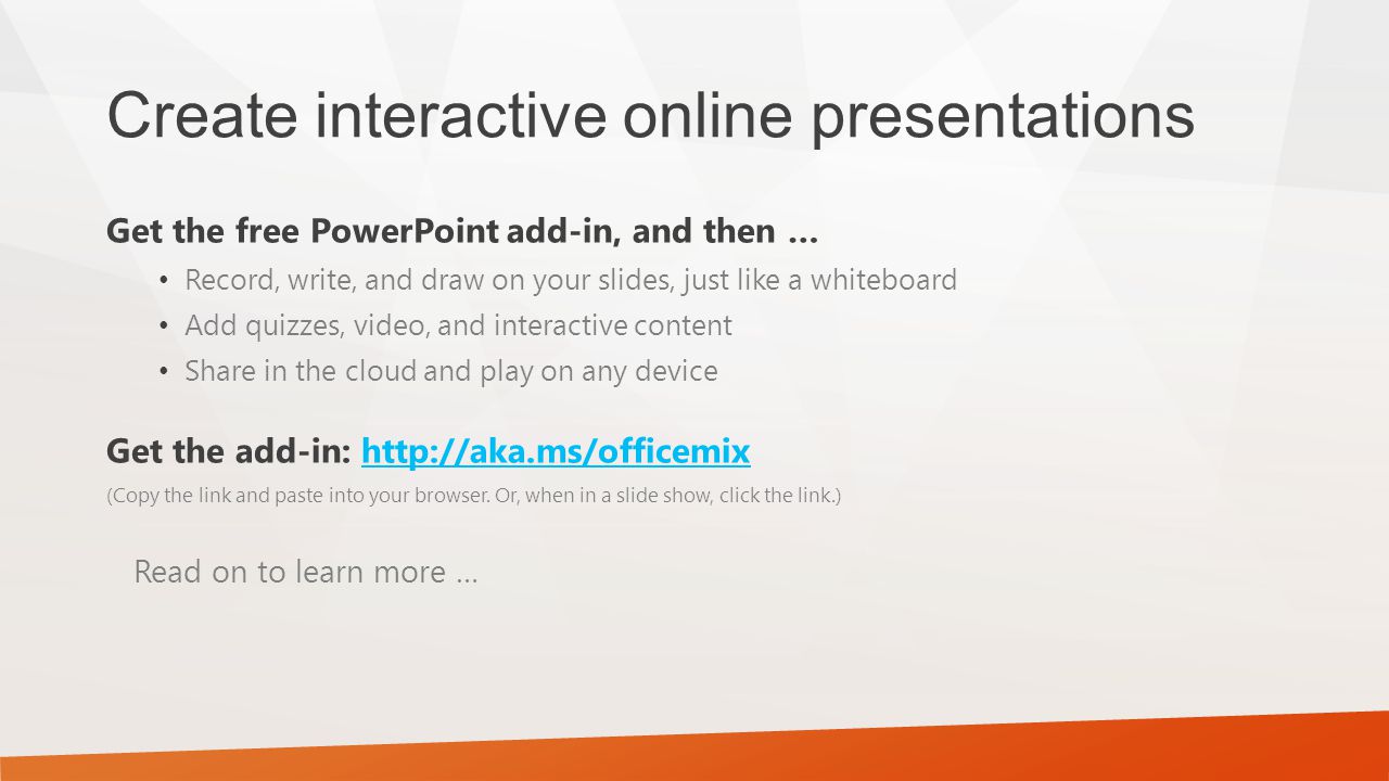 Create interactive online presentations