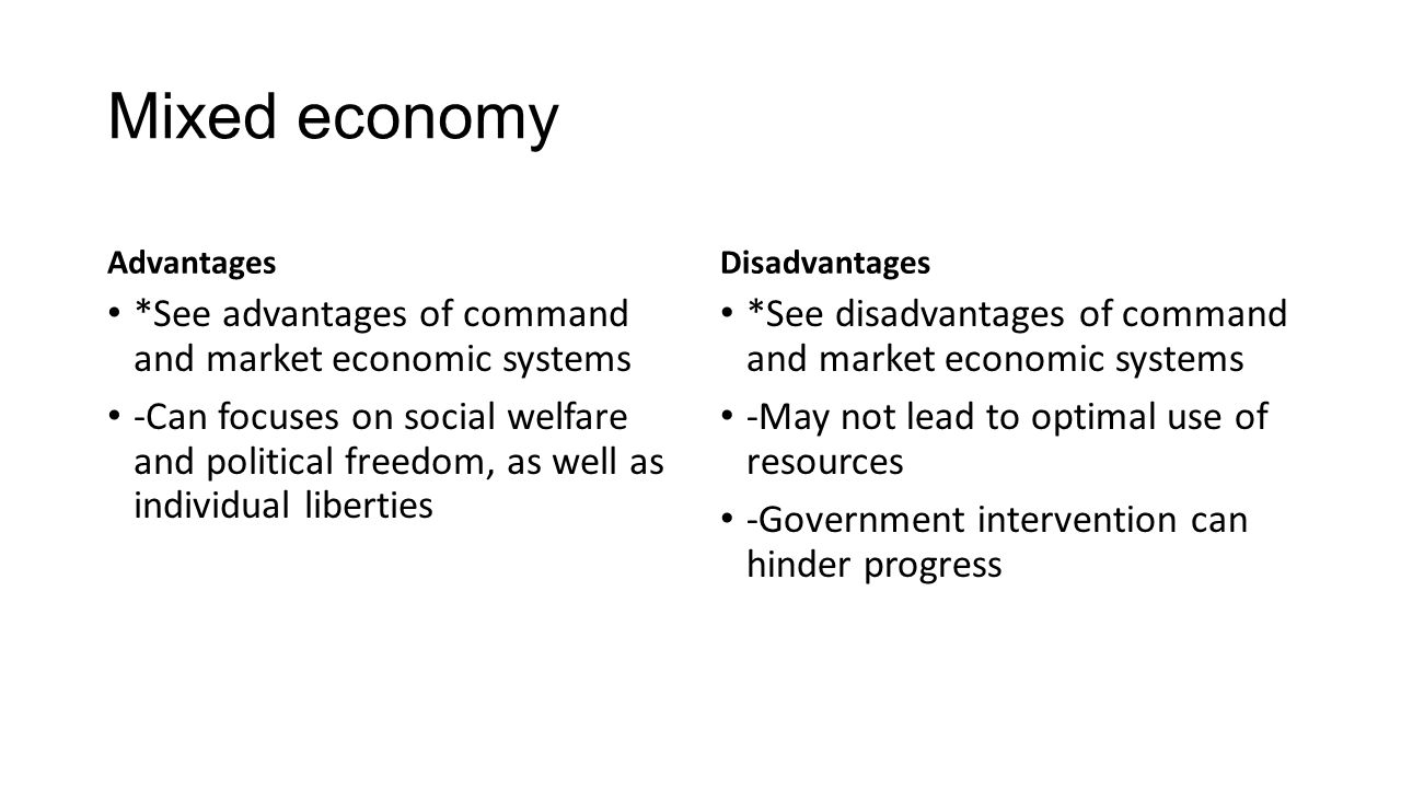 advantages and disadvantages of economic systems
