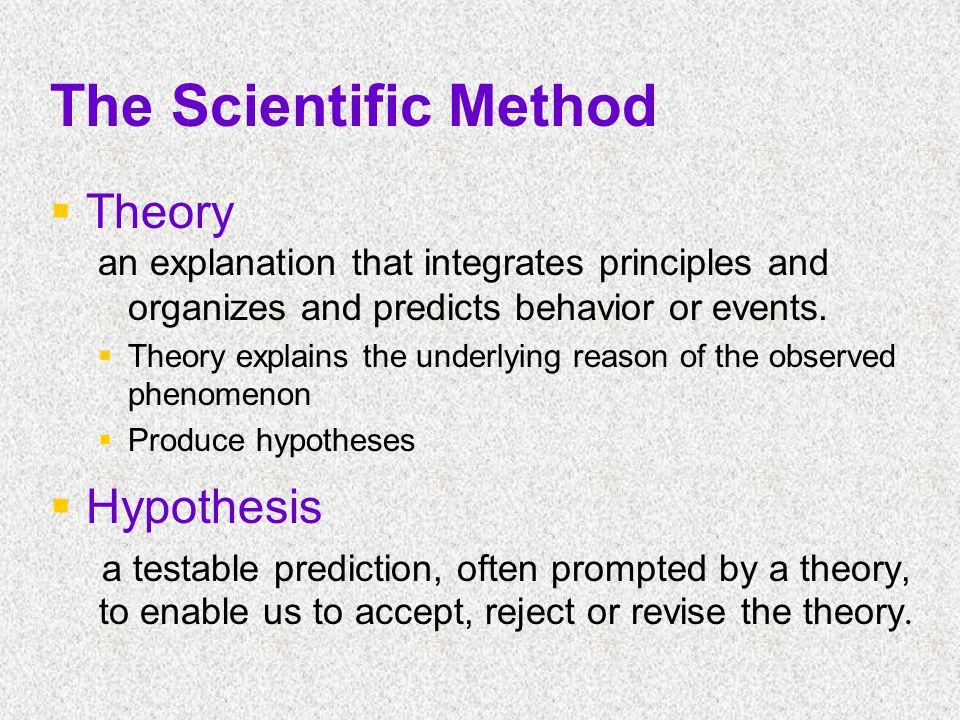 The Scientific Method Theory Hypothesis