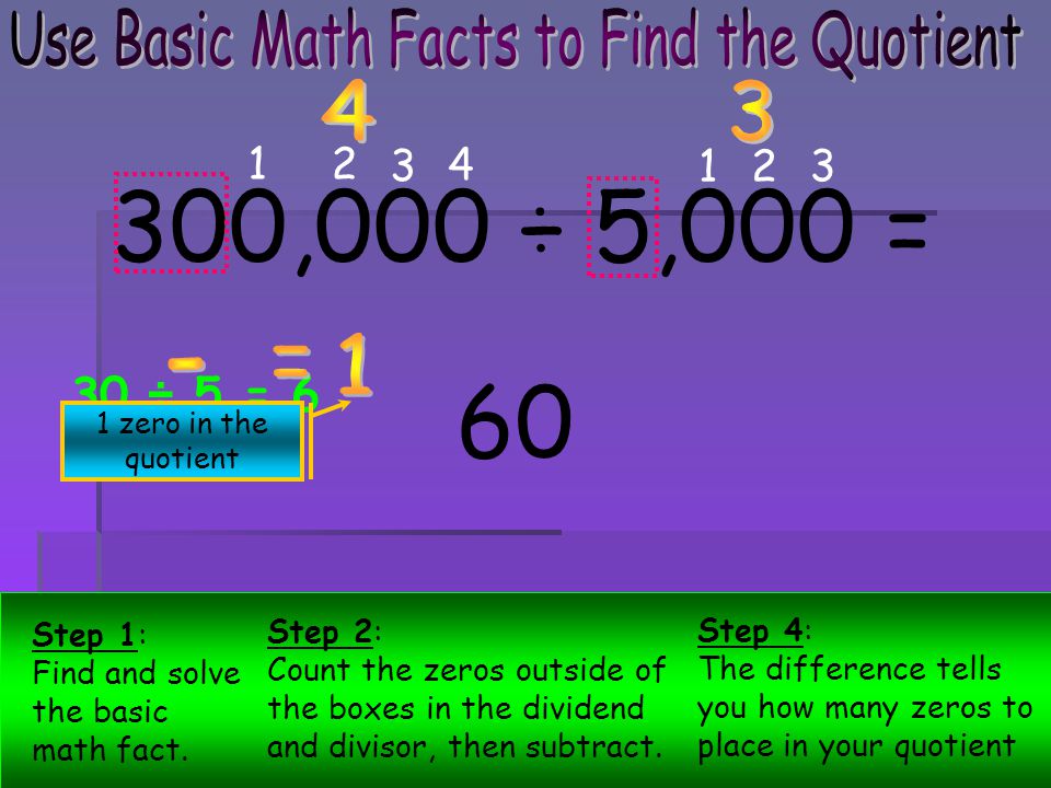 Use Basic Math Facts to Find the Quotient