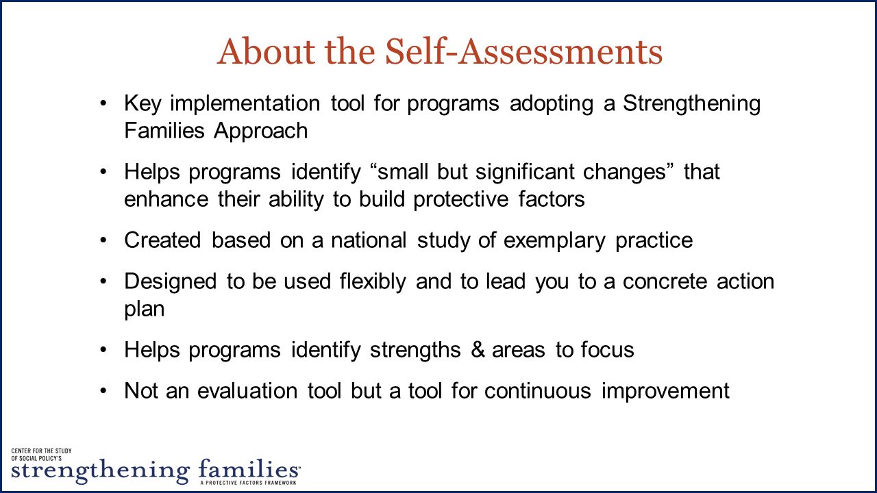 About the Self-Assessments