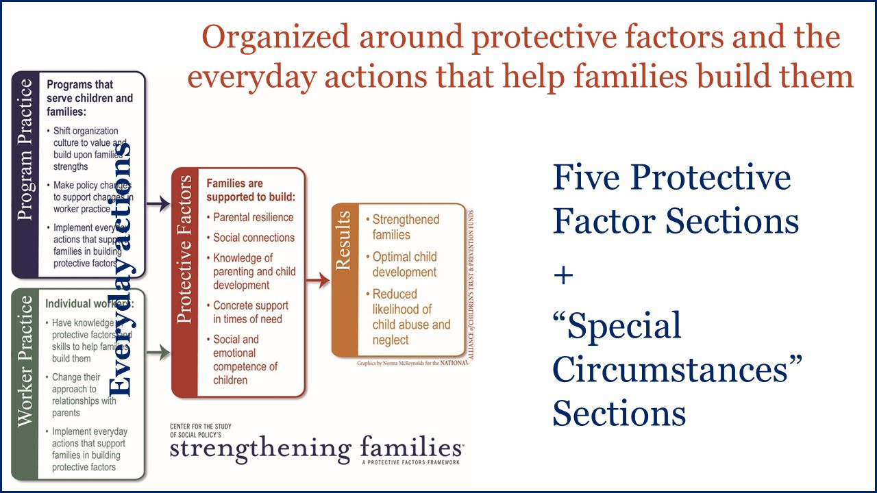 Five Protective Factor Sections + Special Circumstances Sections