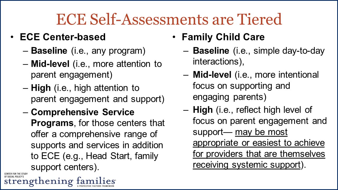 ECE Self-Assessments are Tiered