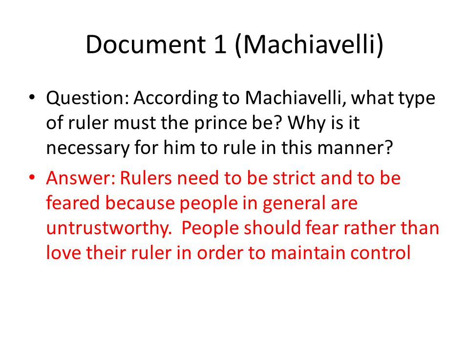 Document 1 (Machiavelli)
