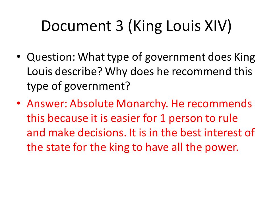 Document 3 (King Louis XIV)