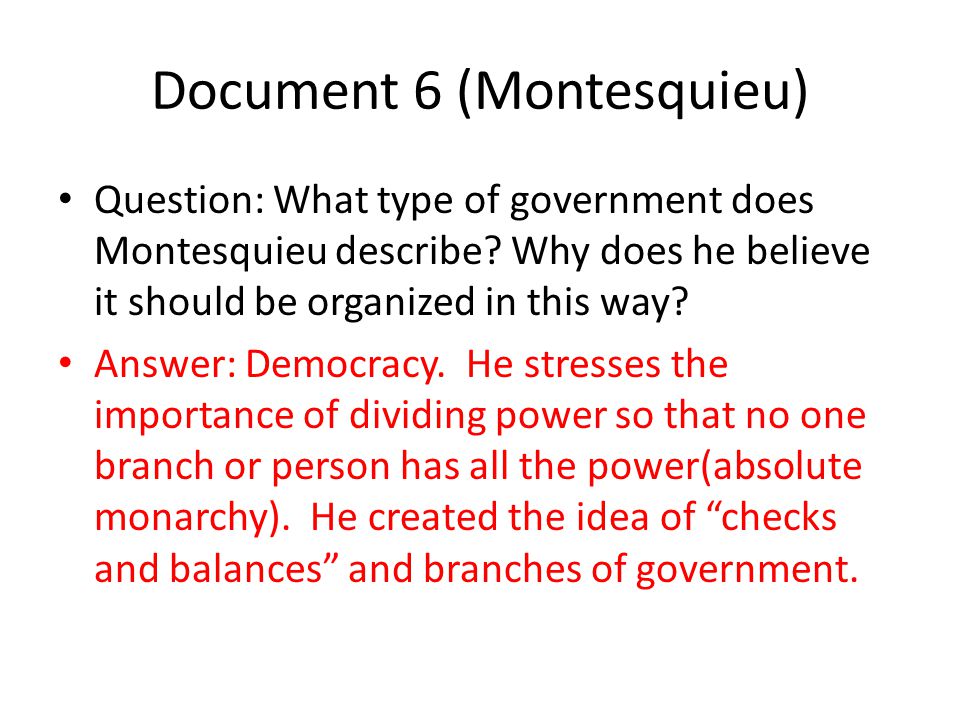 Document 6 (Montesquieu)