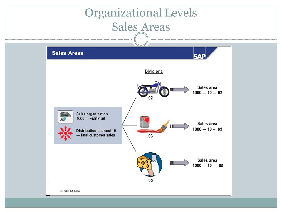 Organizational Levels Sales Areas