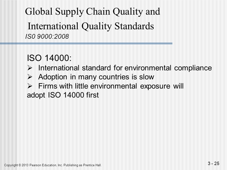 Global Supply Chain Quality and International Quality Standards