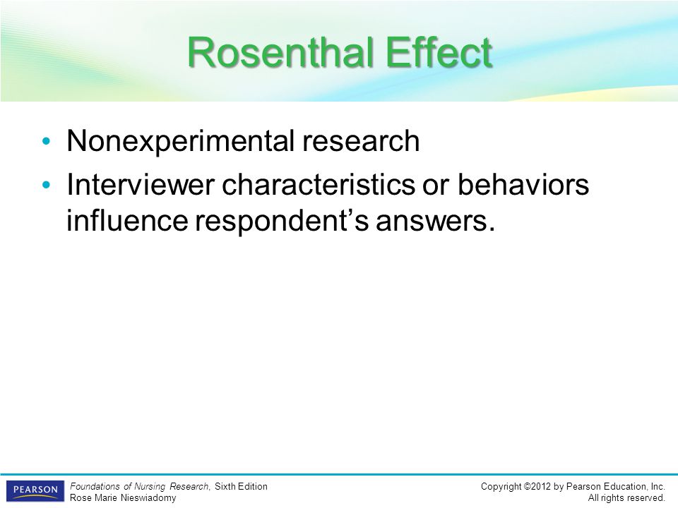 Rosenthal Effect Nonexperimental research