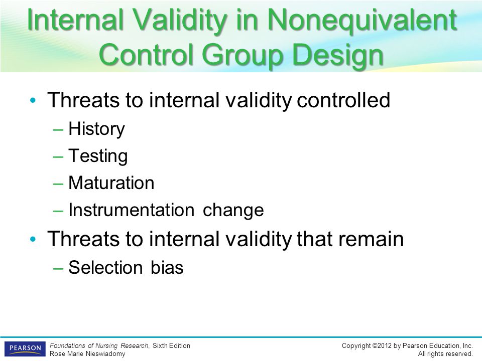 Internal Validity in Nonequivalent Control Group Design