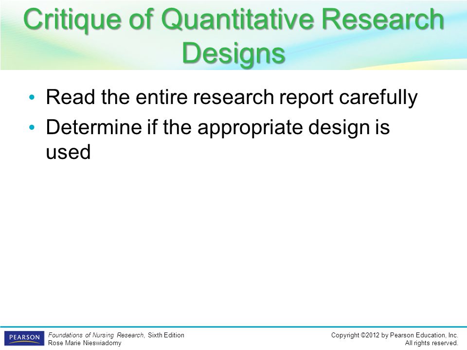 Critique of Quantitative Research Designs