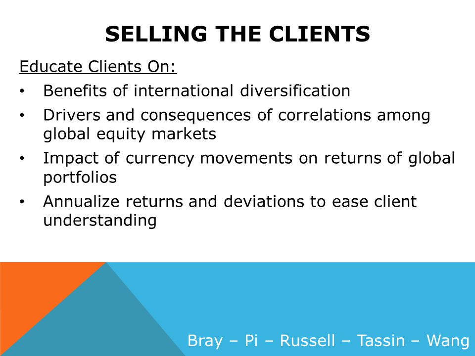 Selling the clients Educate Clients On: