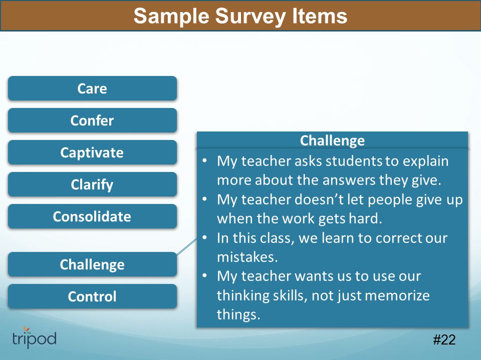 Tripod Student Surveys Ppt Video Online Download - sample survey items care confer challenge captivate