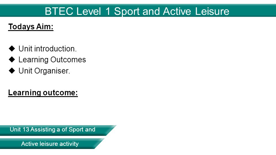 BTEC Level 1 Sport and Active Leisure