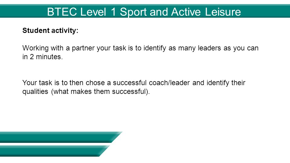 BTEC Level 1 Sport and Active Leisure