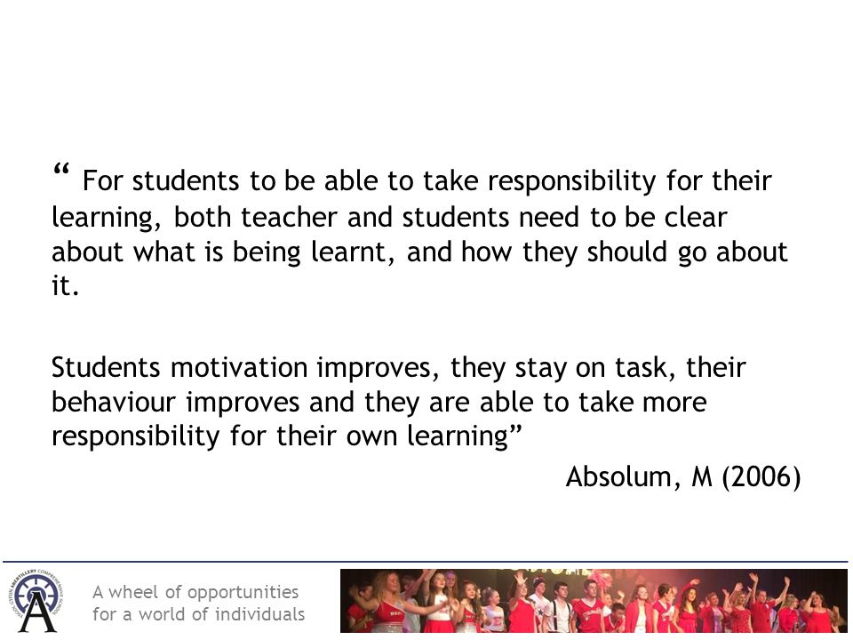 Effective Use Of Learning Objectives And Success Criteria Ppt