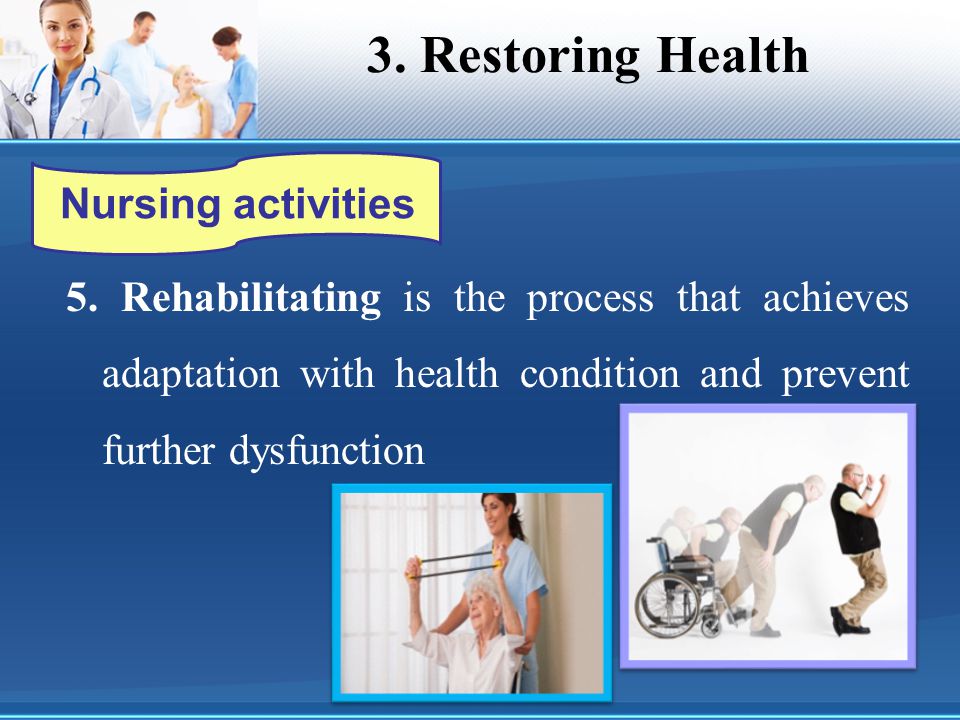 3. Restoring Health Nursing activities