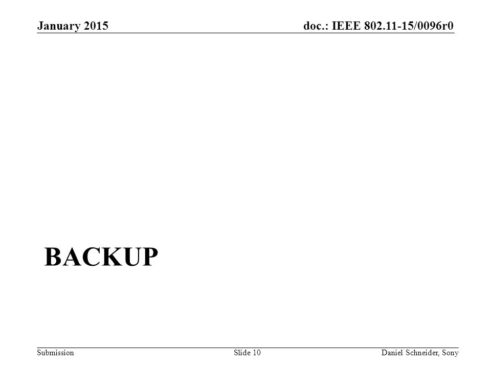 Backup January 2015 Month Year doc.: IEEE yy/xxxxr0