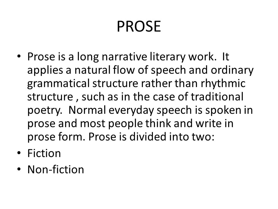 what is prose fiction