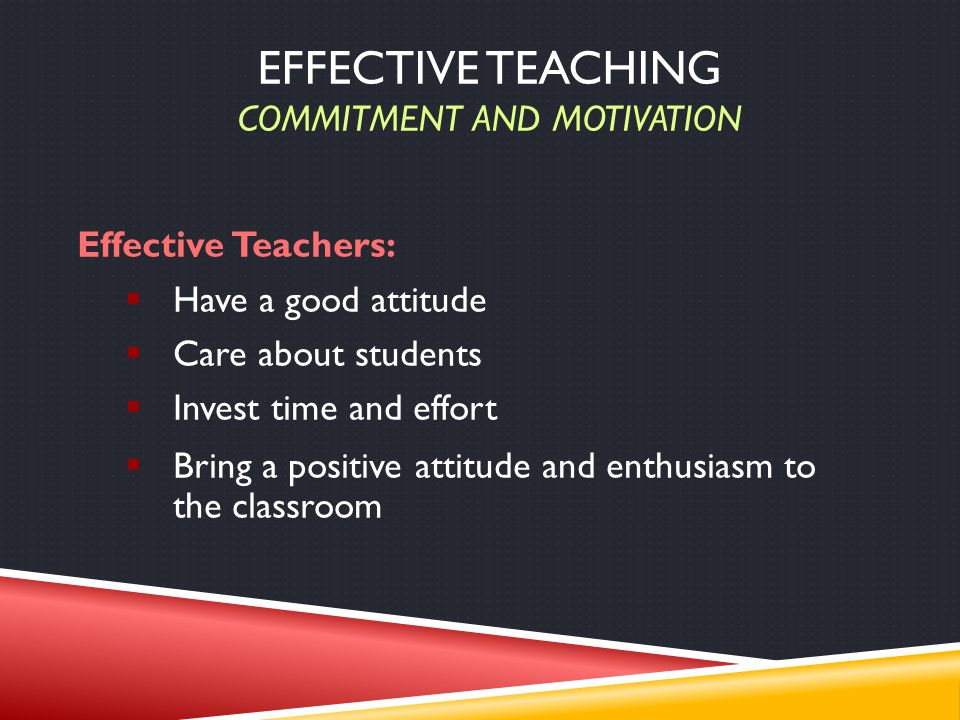 Effective Teaching Commitment and Motivation