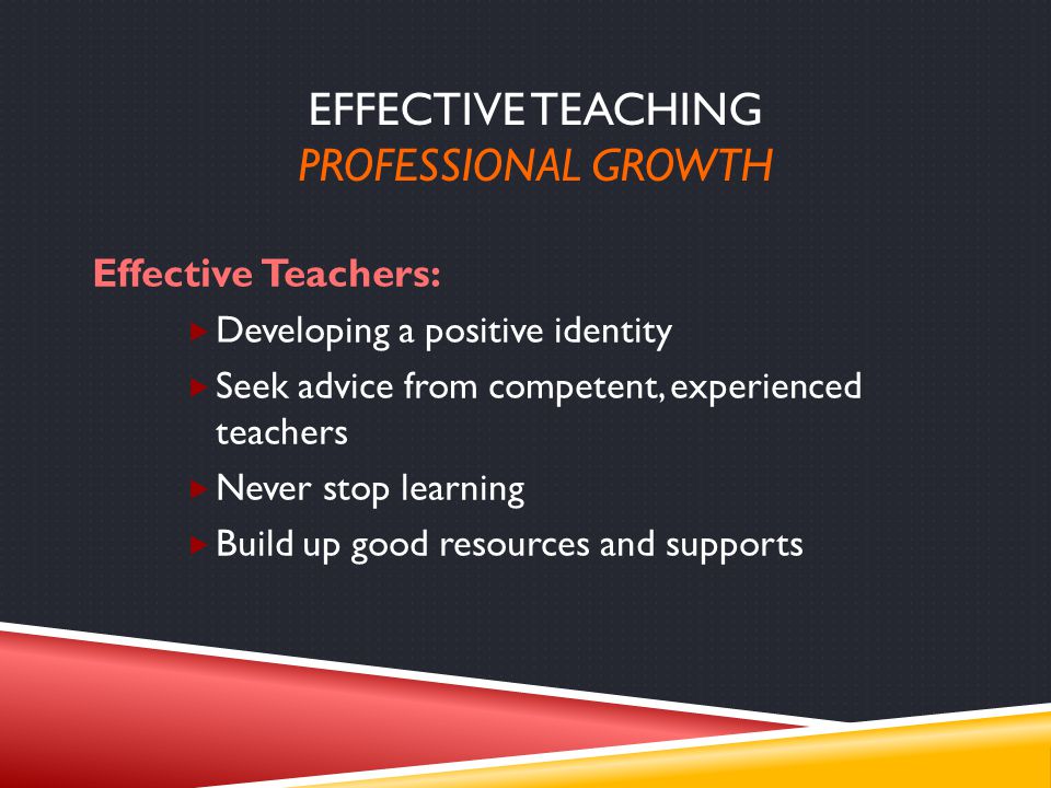 Effective Teaching PROFESSIONAL GROWTH