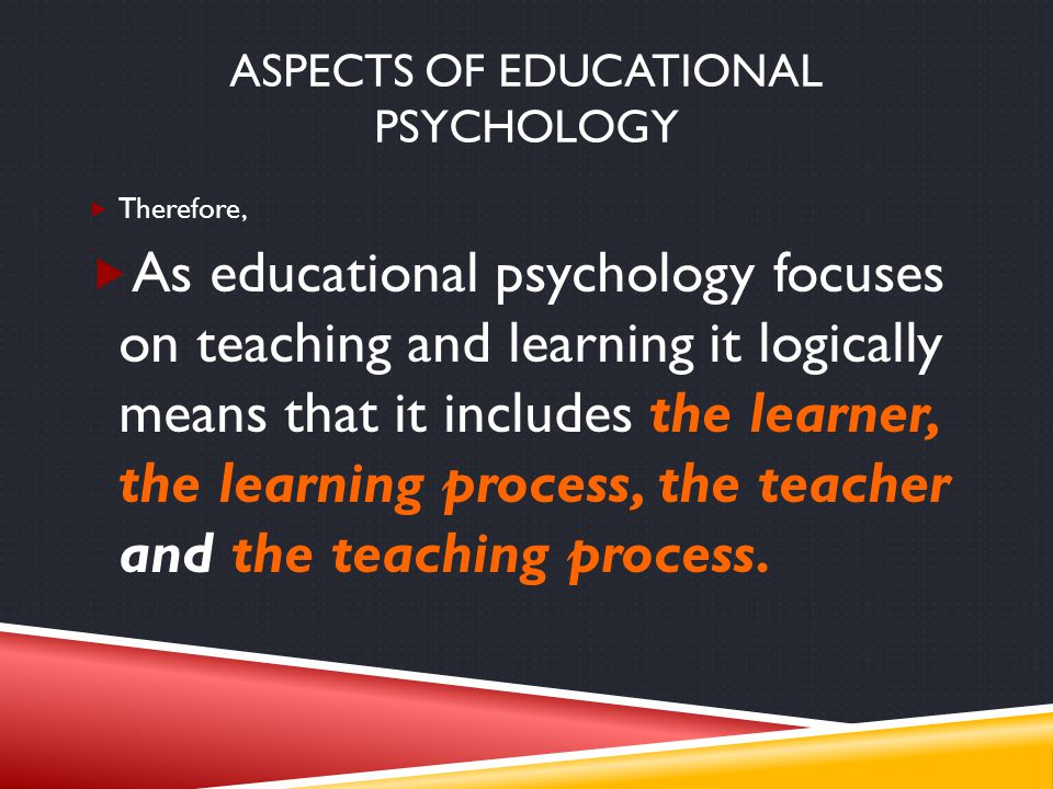Aspects of educational psychology