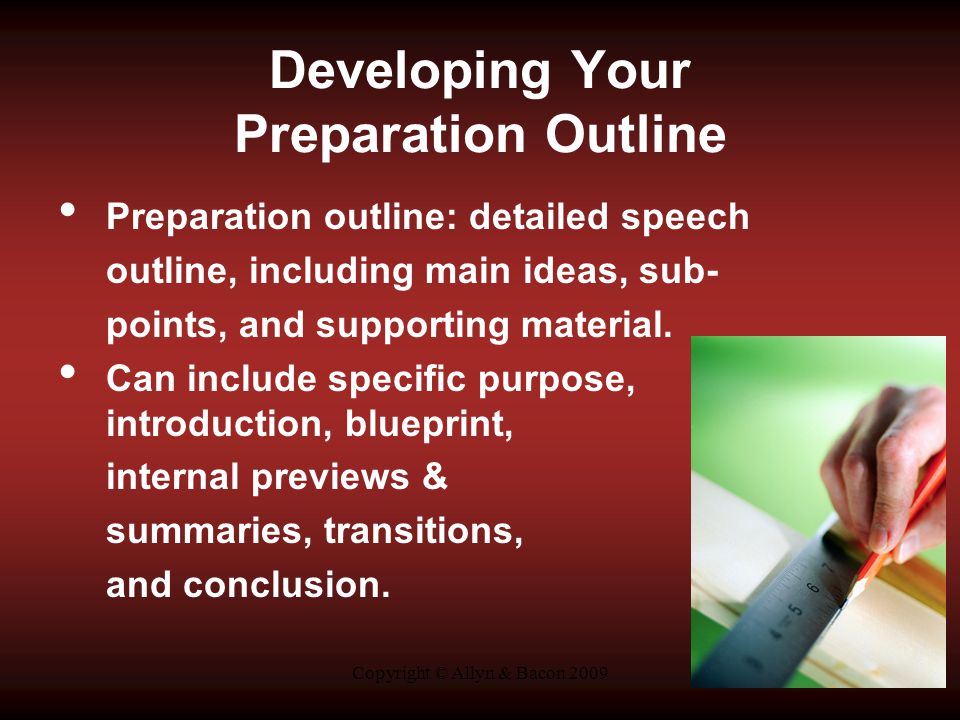 Developing Your Preparation Outline