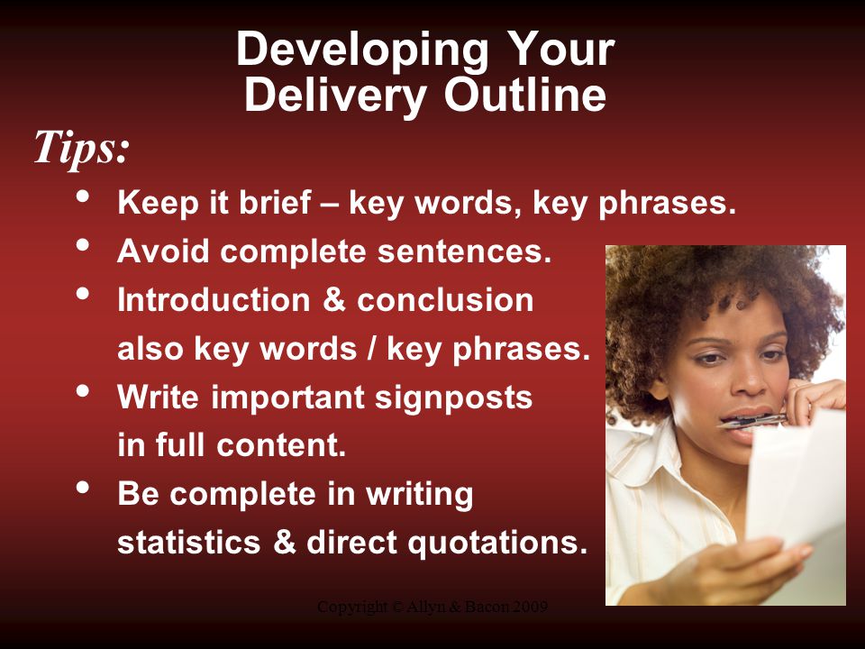Developing Your Delivery Outline