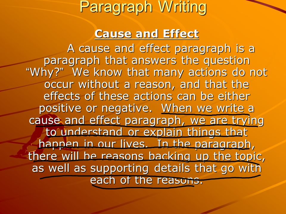 cause and effect paragraph examples for college