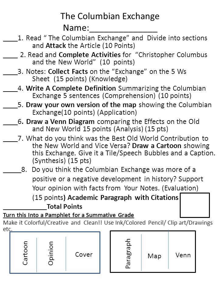 the columbian exchange summary