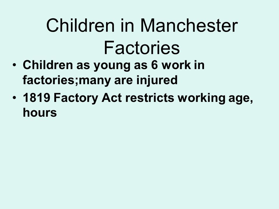 Children in Manchester Factories