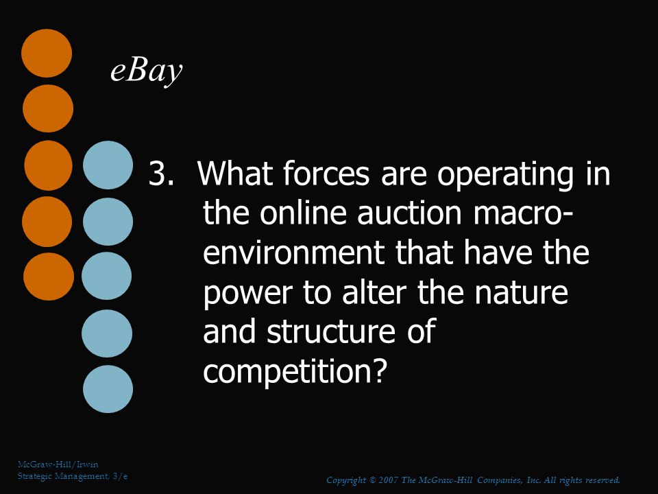 eBay 3. What forces are operating in the online auction macro-environment that have the power to alter the nature and structure of competition