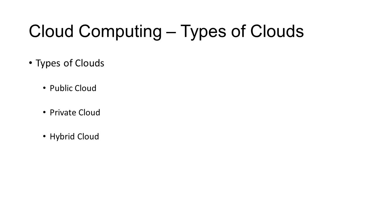 Cloud Computing – Types of Clouds