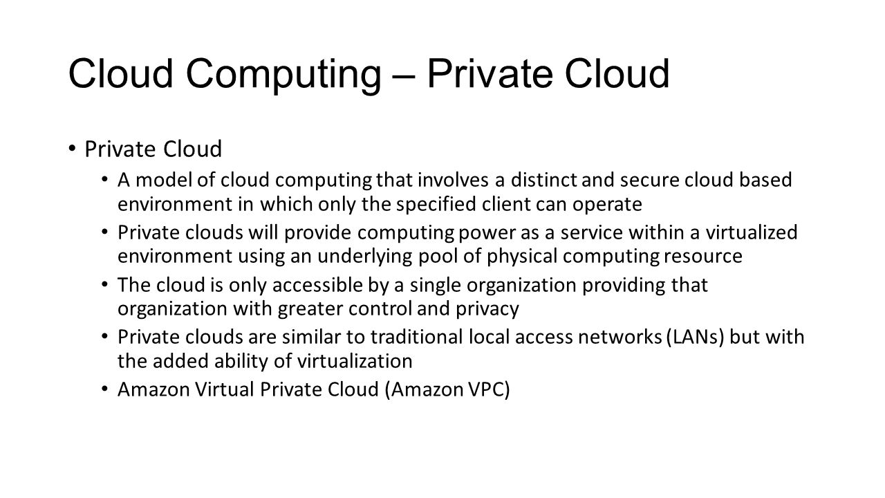 Cloud Computing – Private Cloud