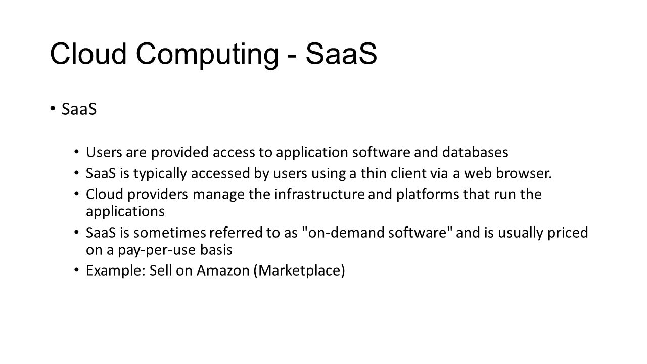Cloud Computing - SaaS SaaS