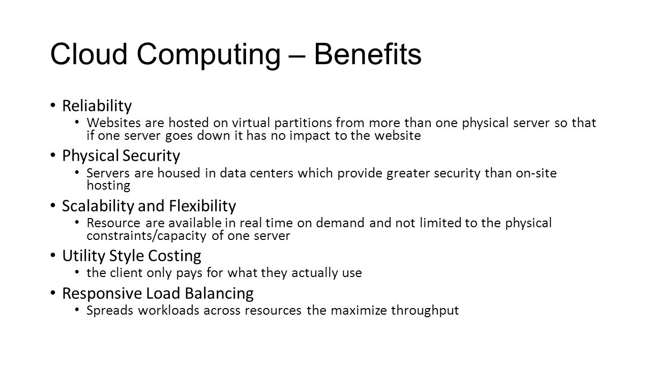 Cloud Computing – Benefits
