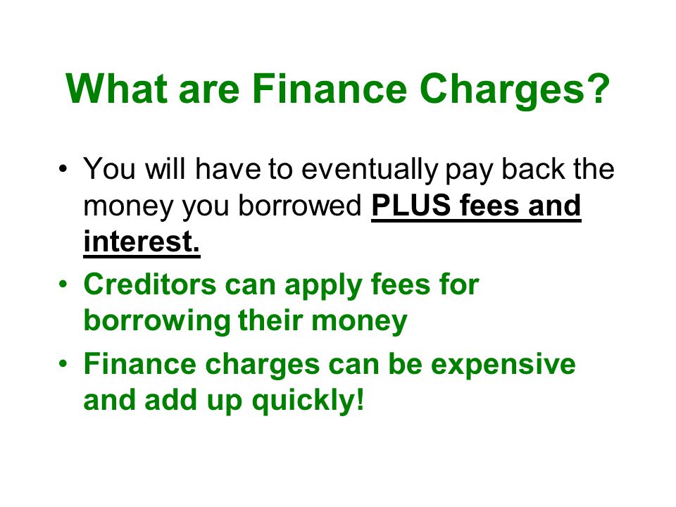 What are Finance Charges