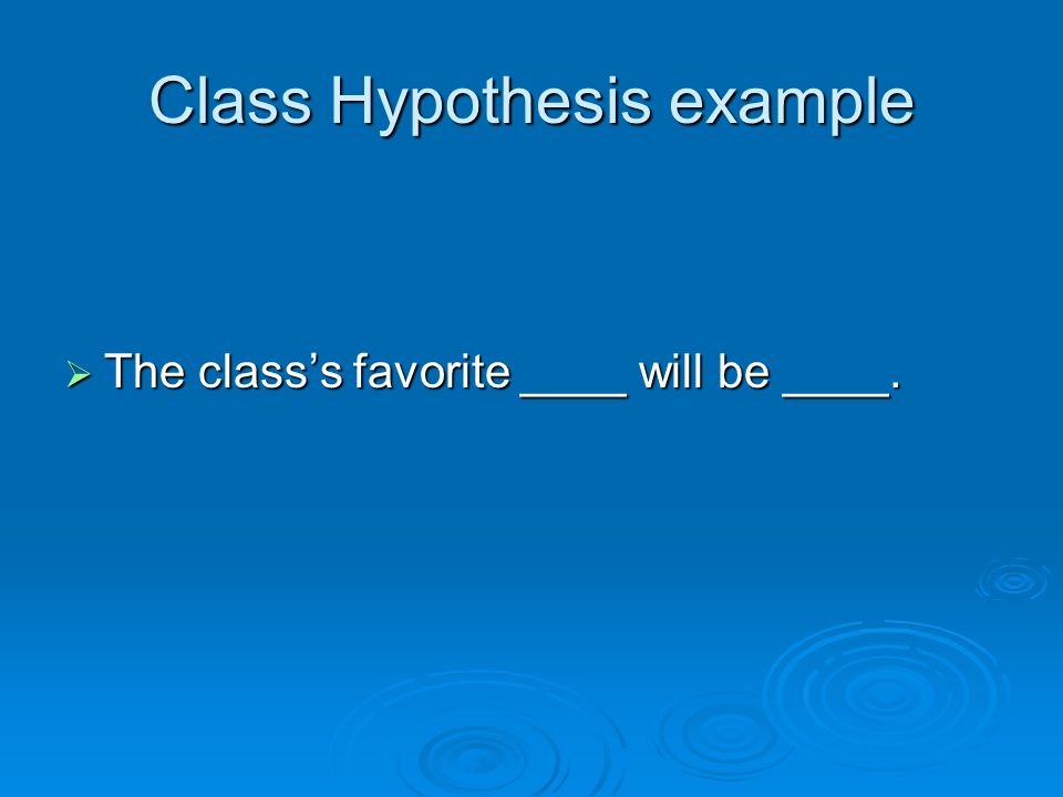 Class Hypothesis example