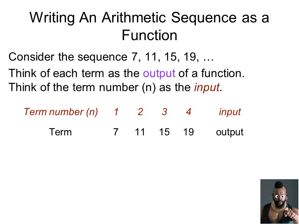 Writing An Arithmetic Sequence as a Function