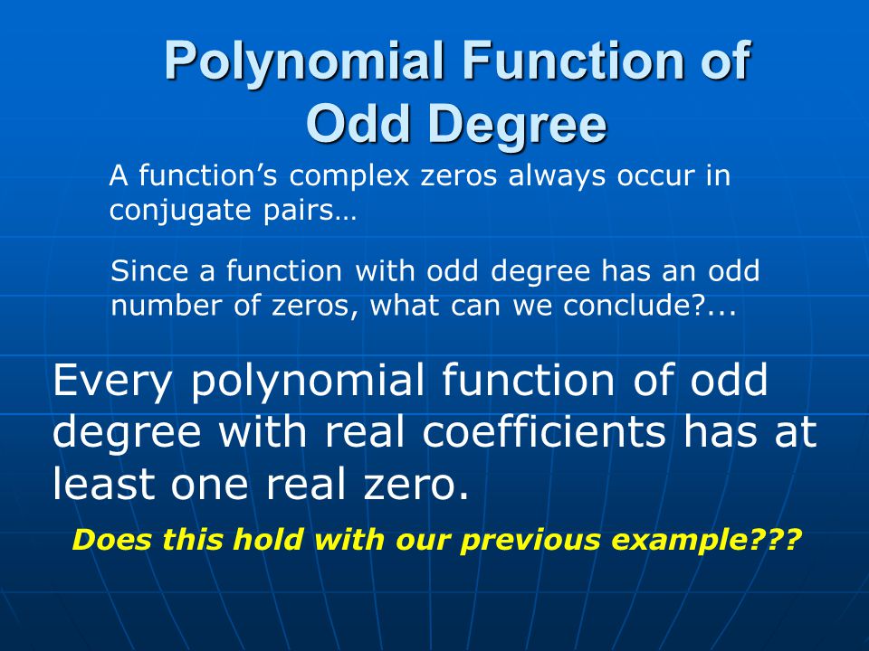 Polynomial Function of Odd Degree