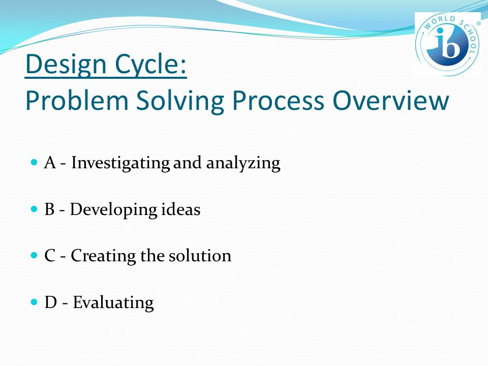 Design Cycle: Problem Solving Process Overview