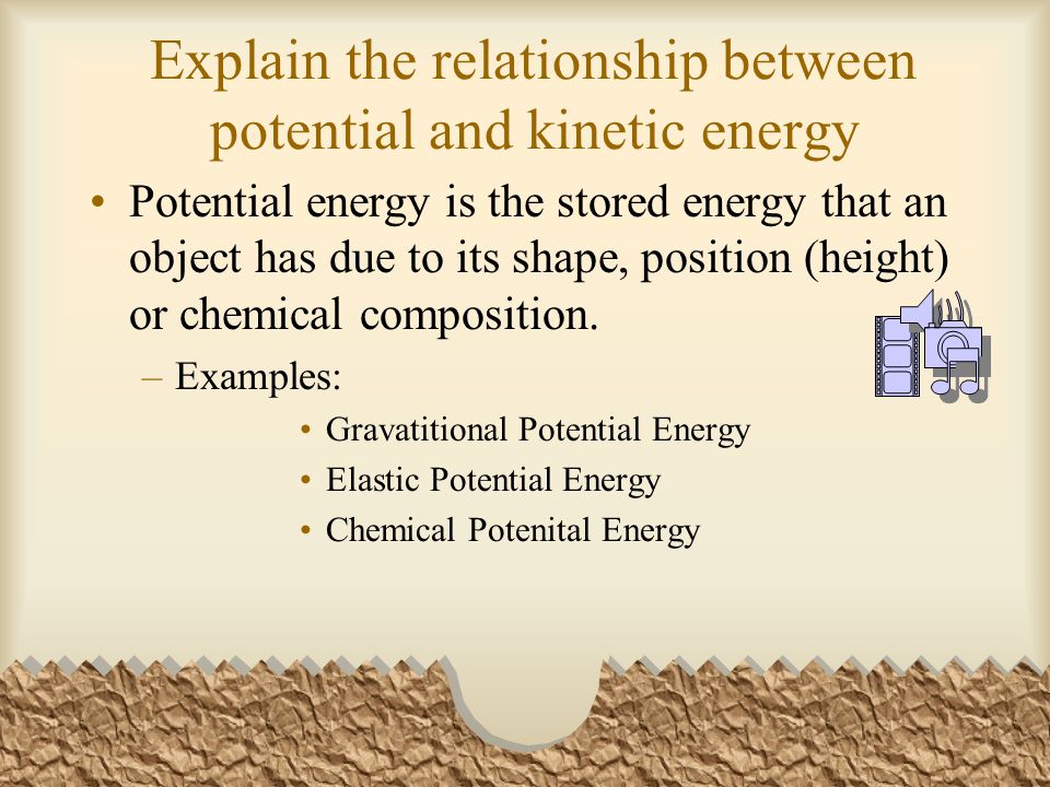 Explain the relationship between potential and kinetic energy