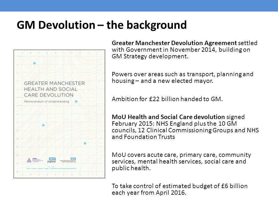 GM Devolution – the background