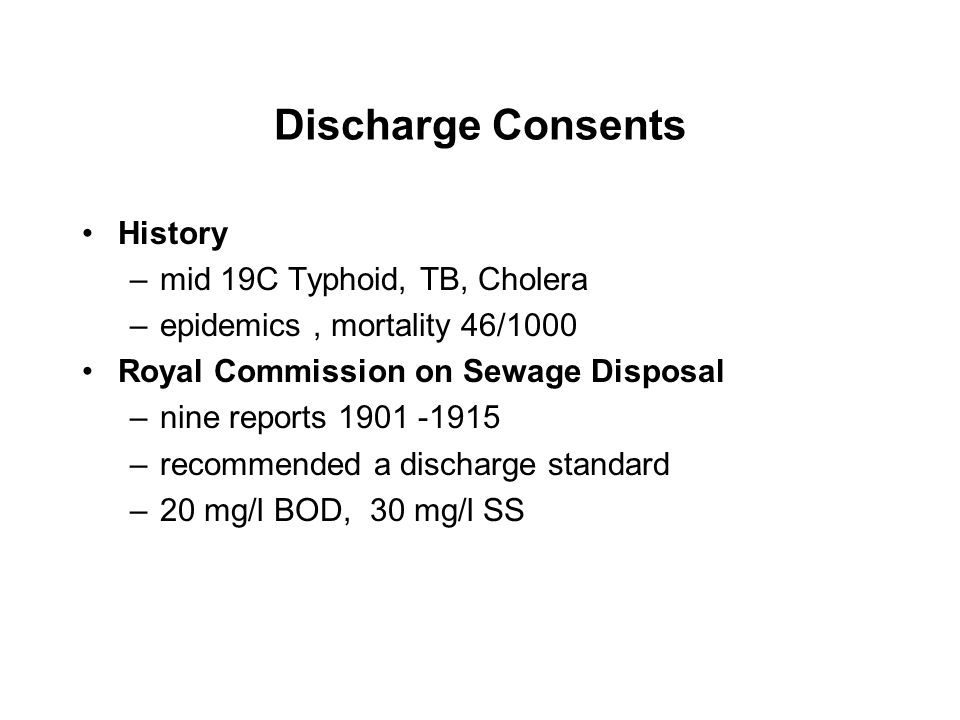 Discharge Consents History mid 19C Typhoid, TB, Cholera